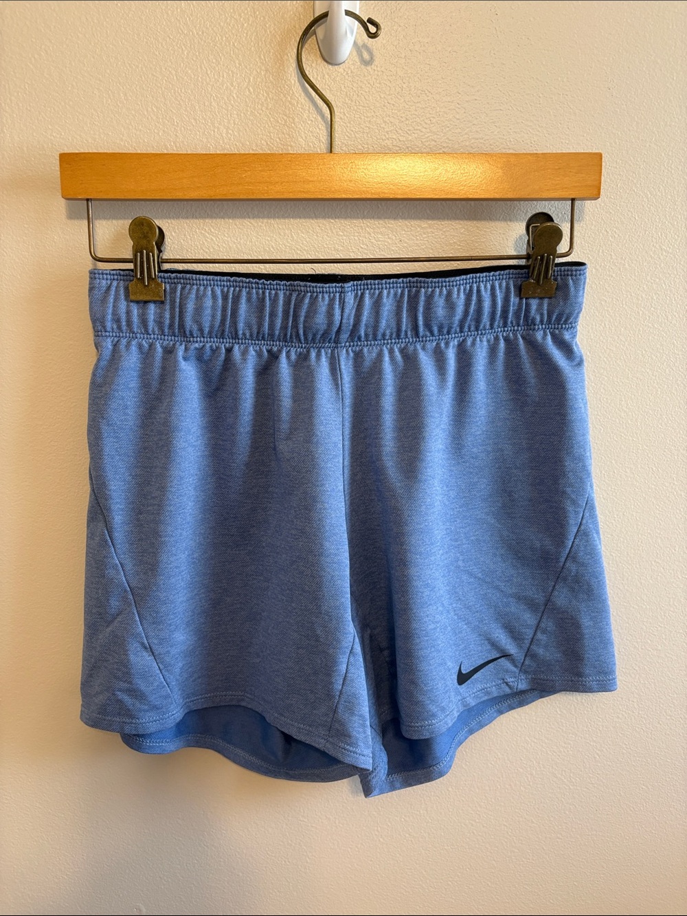 Nike Women’s Sky Blue Athletic Shorts with Swoosh